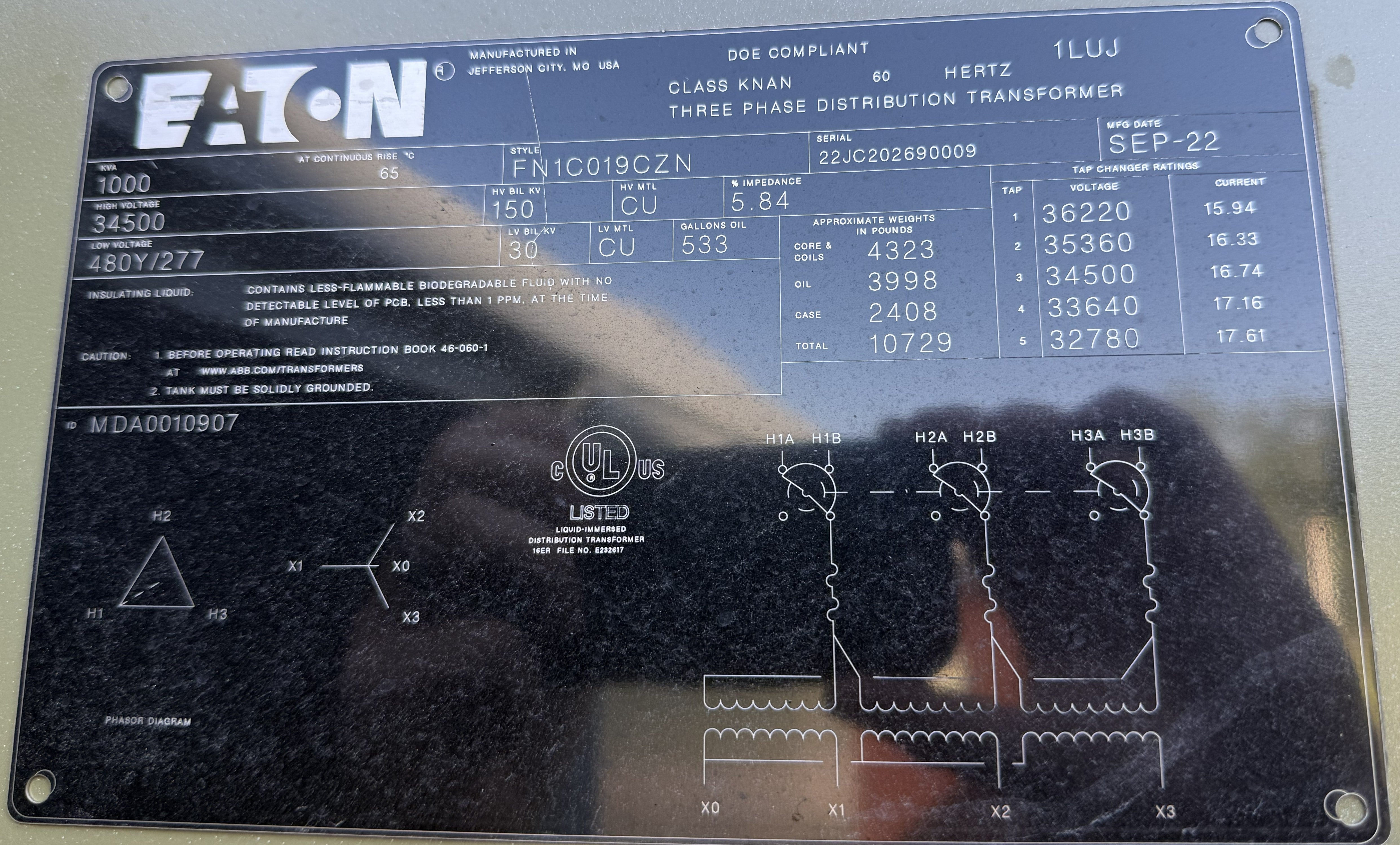 Eaton 1.0 MVA Transformers