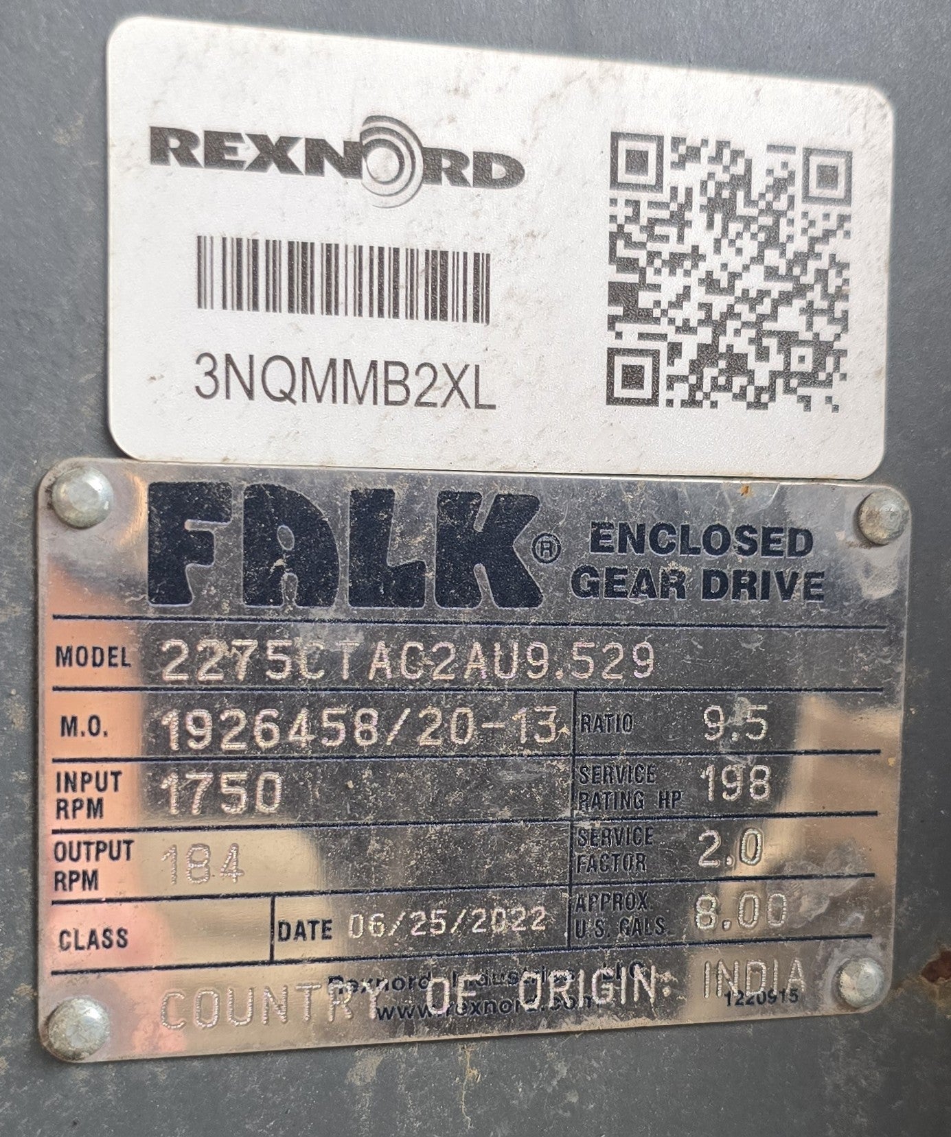 NEW Falk / Rexnord CT-Series Gear Drive (Model 2275CTAC2AU9.529) – 198 HP, 9.5 Ratio