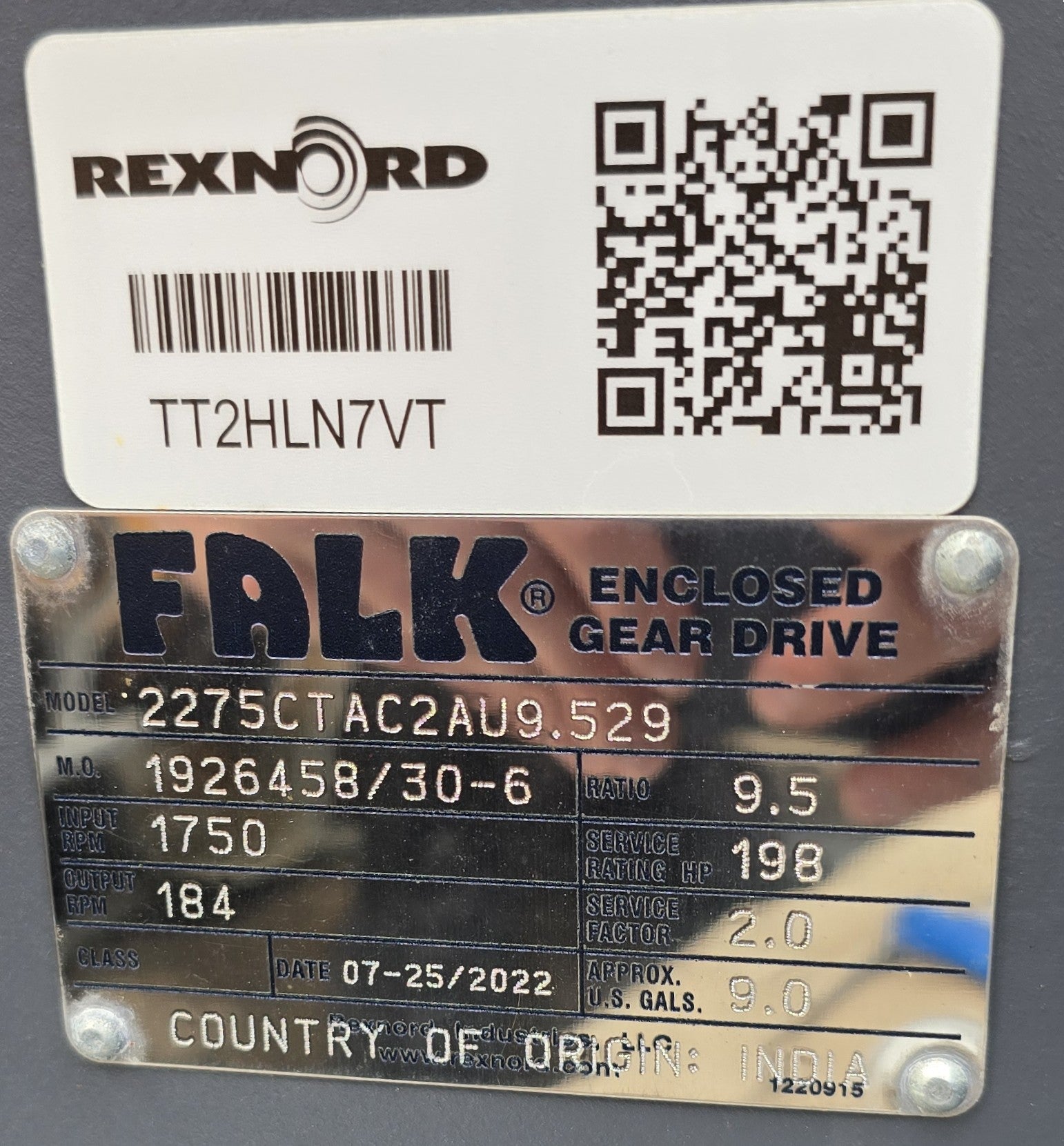 NEW Falk / Rexnord CT-Series Gear Drive (Model 2275CTAC2AU9.529) – 198 HP, 9.5 Ratio